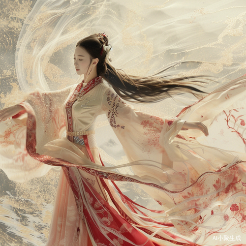 纤细长发旗袍美女古典舞舞者