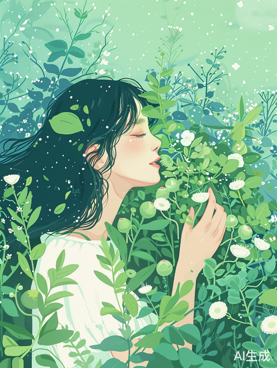 夏季水果乡村：Onii Kei风格扁平插画