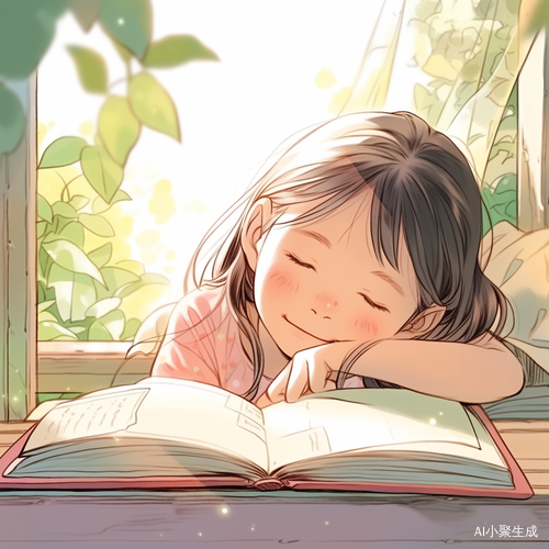 椅子上的小女孩与窗外的风景