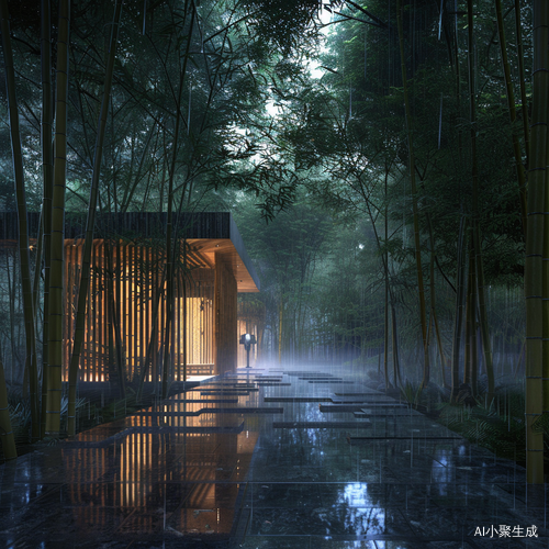 竹林微雨亭子