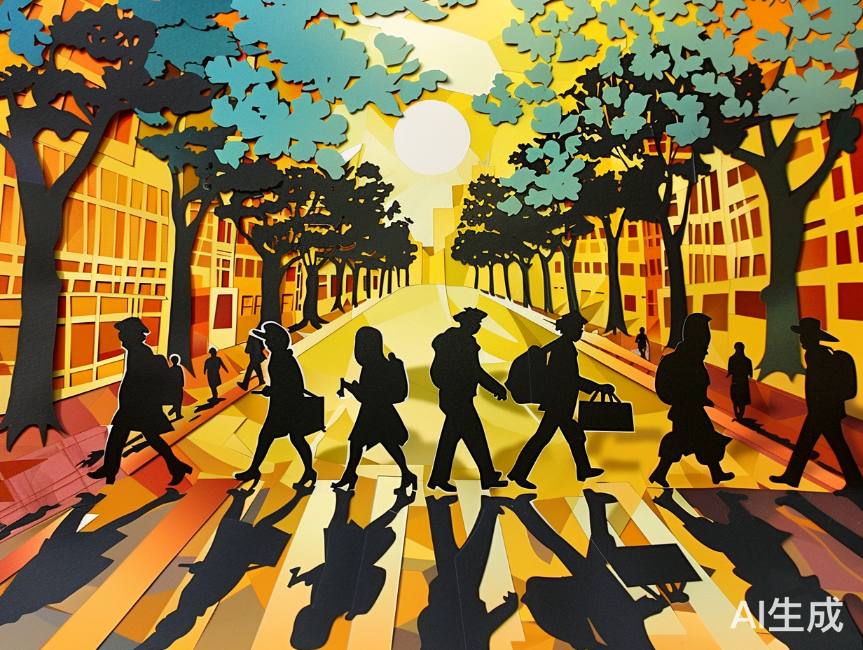 学生文明过马路剪纸活动