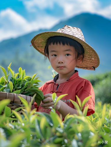 十岁男孩采茶的富士X-T3商业摄影