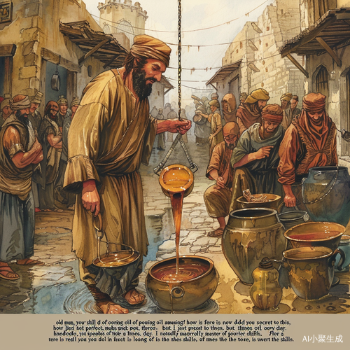 古代卖油翁的倒油绝技引众人惊叹