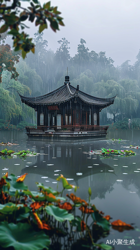 真实西湖微风细雨场景描写