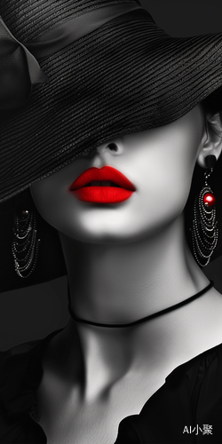 Black, Red, White: Fashion Hat and Earrings