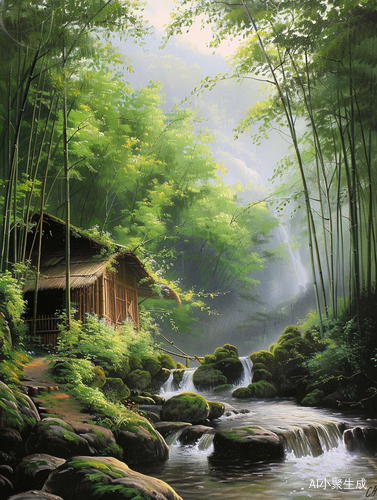 清幽小屋 柔光春雨山谷茶香