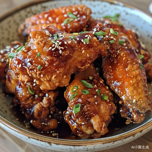 金黄酥脆特制可乐鸡翅美味诱人