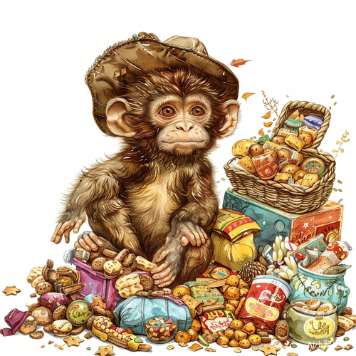 玩具与零食乐园中的小猴子米米