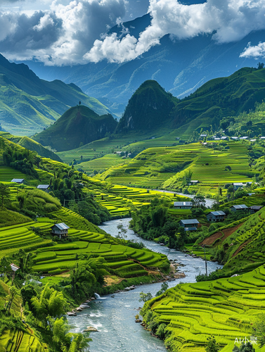 Magnificent Green Valley Under Sunshine