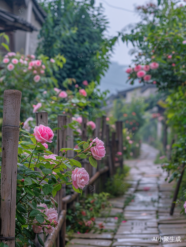 夏日阳光下的江南古镇景色