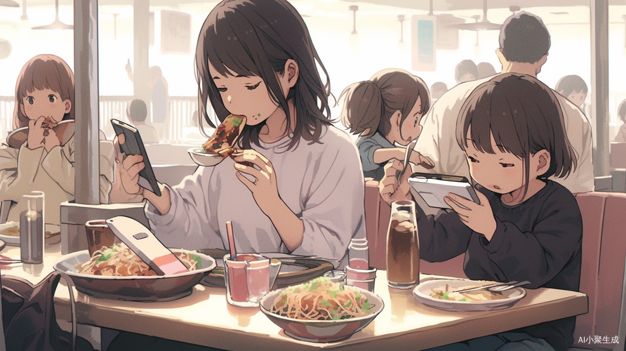 孩子与父母共度用餐时光