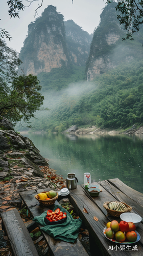 露营餐桌上的新鲜水果