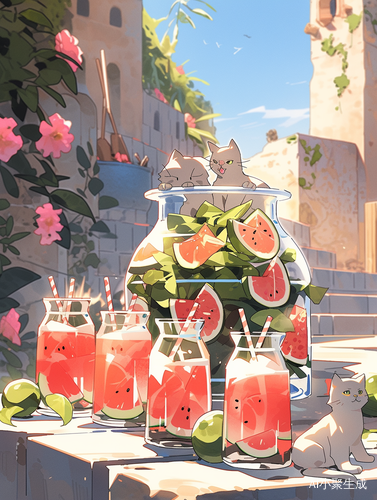 夏日怀旧慵懒治愈插画风