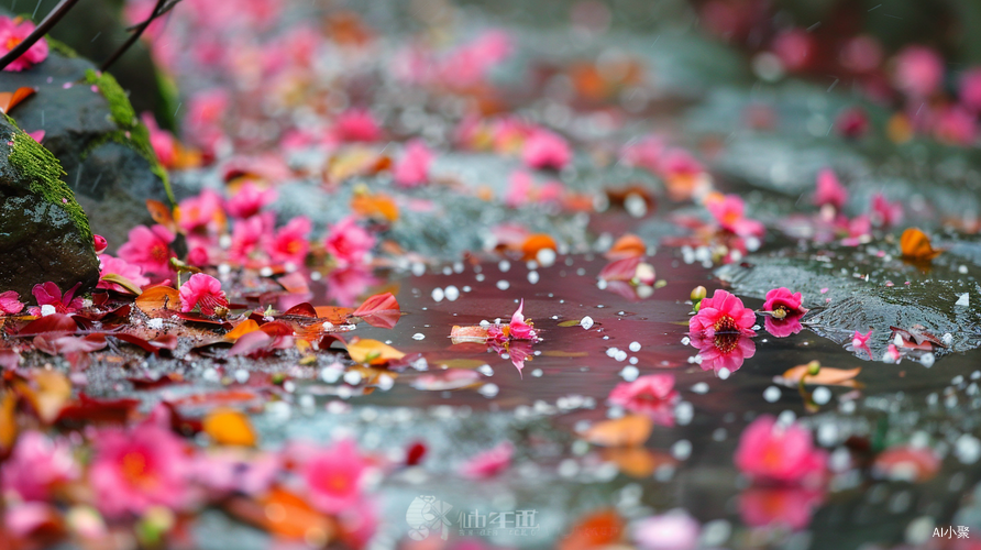 春日落花 风雨娇艳 淡淡伤逝