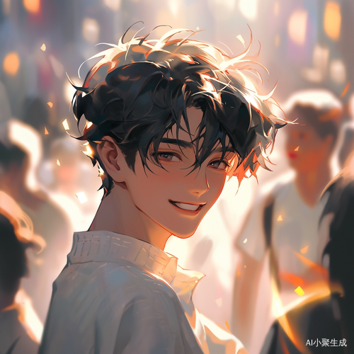 中国少年美少男展现开朗笑容