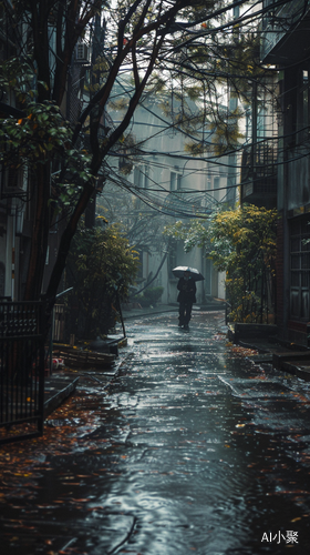 安静小巷里的治愈雨天