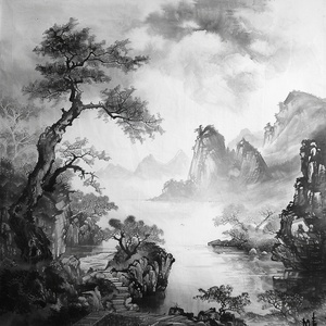 中国水墨画风格，山水画