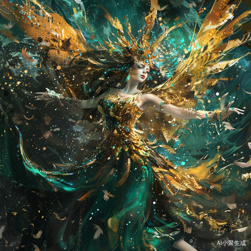 Golden Winged Goddess: A Fusion of Water and Land