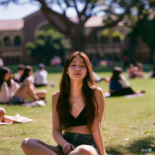 夏日校园美景女学生大片