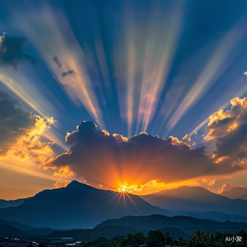 山底天空晚霞与草坪细节美景