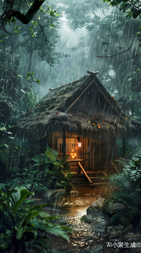 雨中小屋，茶香温暖，自然治愈