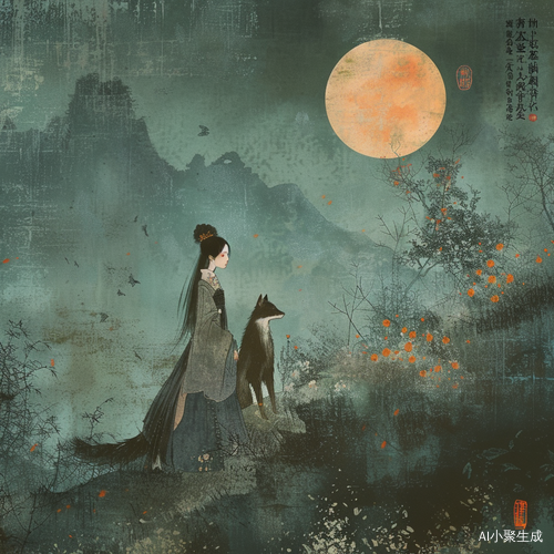 月光下的狐影
