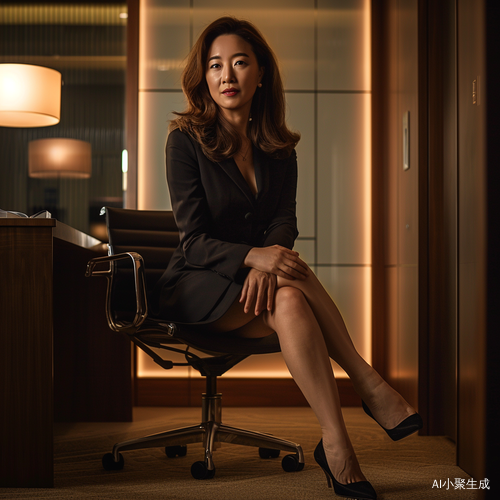 Confident Korean Woman Leader in Elegant Office Setting