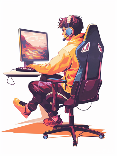 Minimalist Bright Flat Illustration for Esports Player