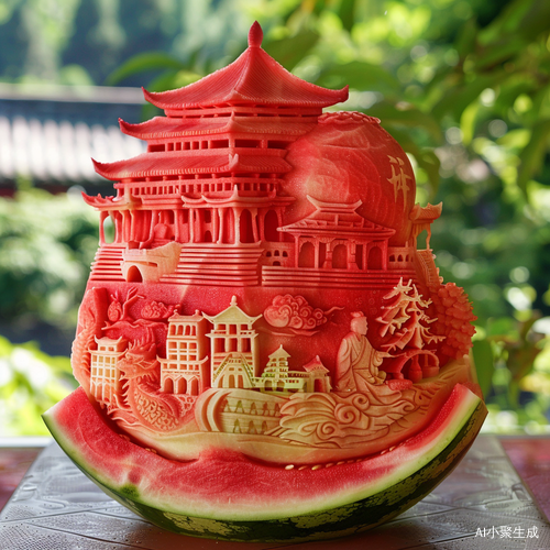 中国古城西瓜雕塑