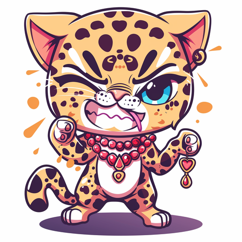 Leopard Emoji Set in Cute and Dynamic Style