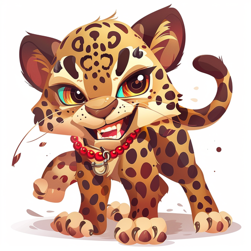 Leopard Emoji Set in Cute and Dynamic Style