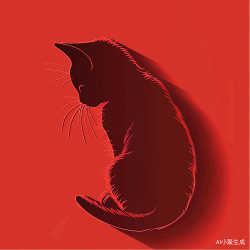 中国剪纸：小猫背影矢量纹路镂空