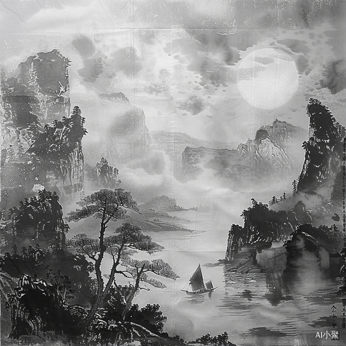 古代水墨山水画