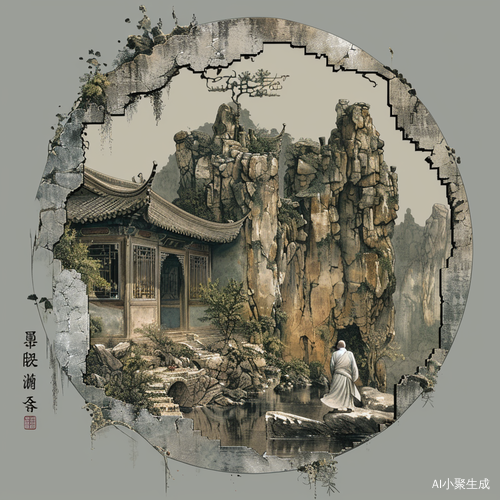 和尚窗外中式微景观