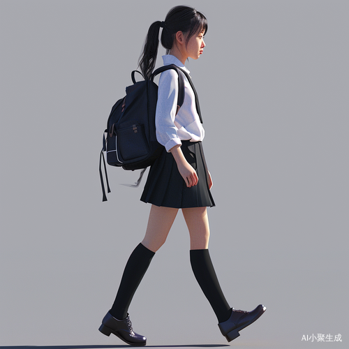 15岁中国女孩校服路上行
