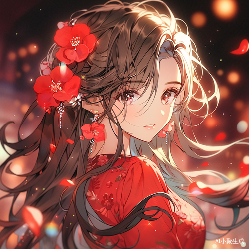 光影下的长发动漫女孩