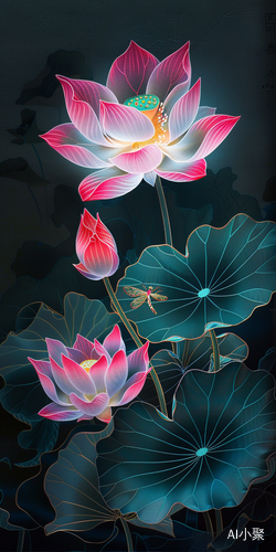 Suzhou Embroidery: Shimmering Lotus in Neon Glow