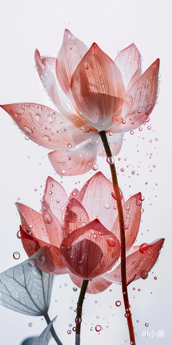 Translucent Lotus Flower and Leaf in Macro Photography