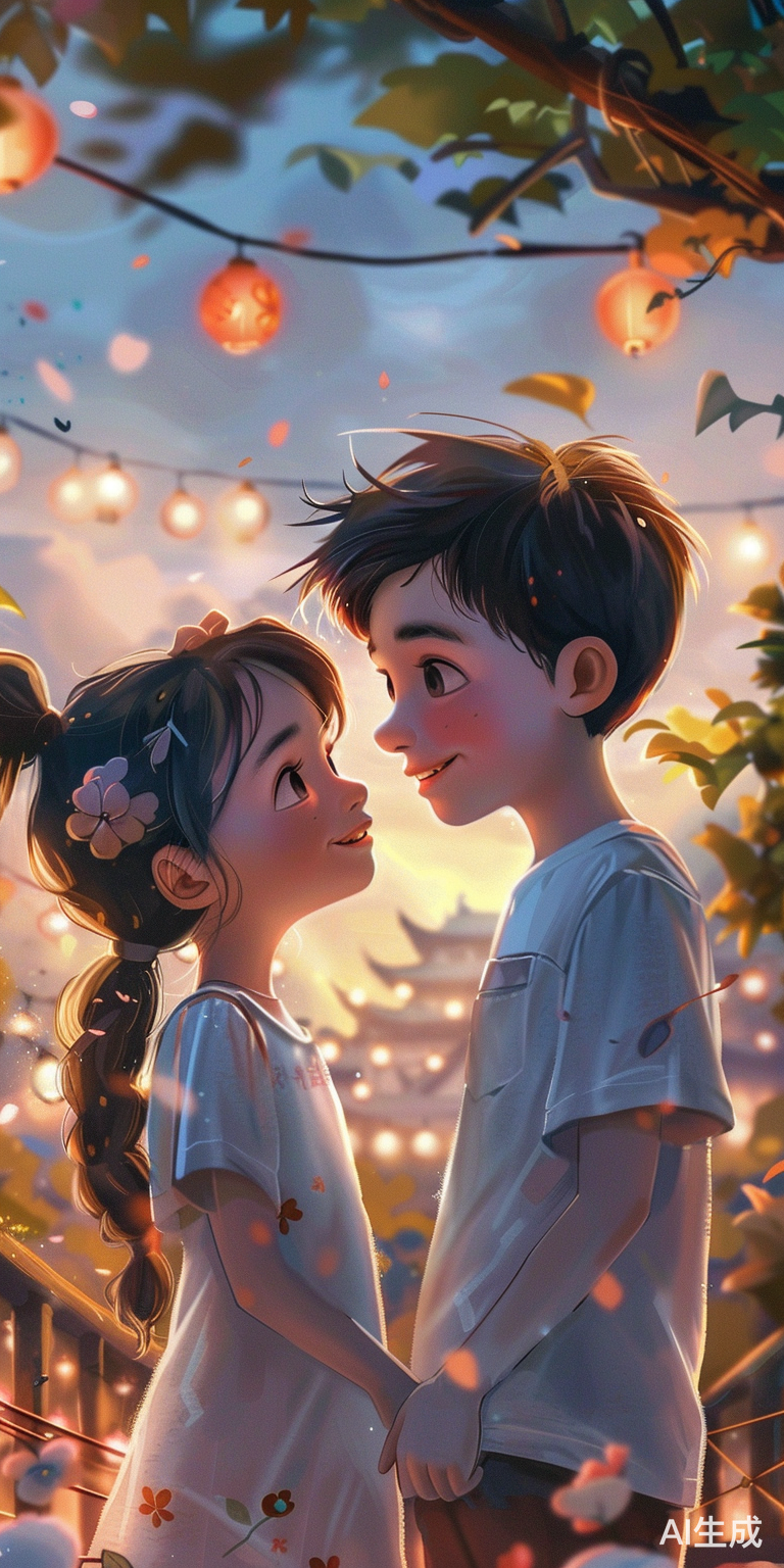 可爱灵动的卡通人物聊天场景