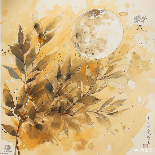 淡雅金桂：花好月圆