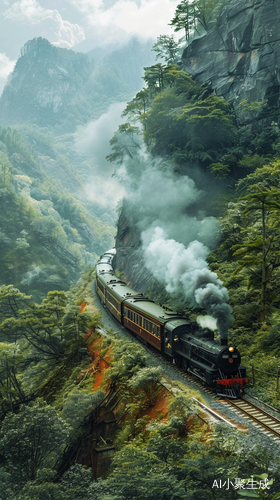 火车穿越山间