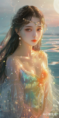 Dreamy Sailor Moon Portrait in Chinese Oil Painting Style