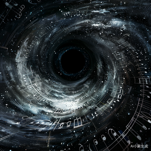 黑洞星空与钢琴音符的奇特融合