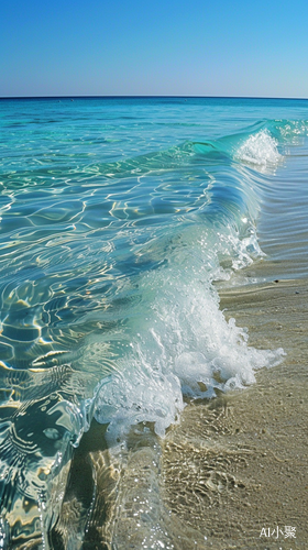 Azure Waves and Turquoise Waters: Detailed Beach Scene