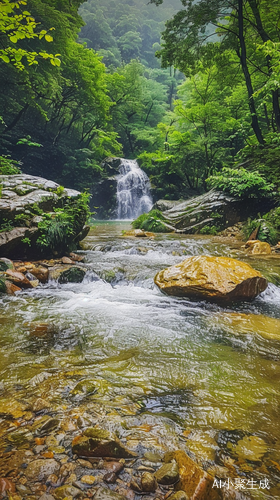 中国雨季高山自然风光的电影般感受