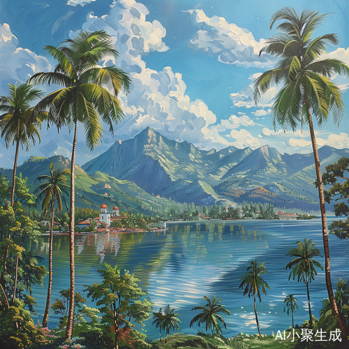 自然风光与古堡结合