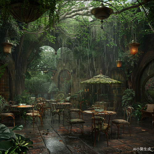 林间小院的雨中治愈