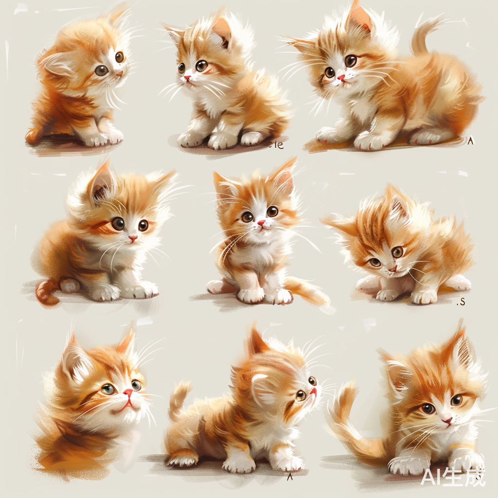 可爱小猫咪姿态多样害羞