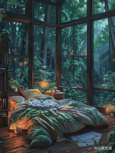梦幻森林之夜夜景卧室