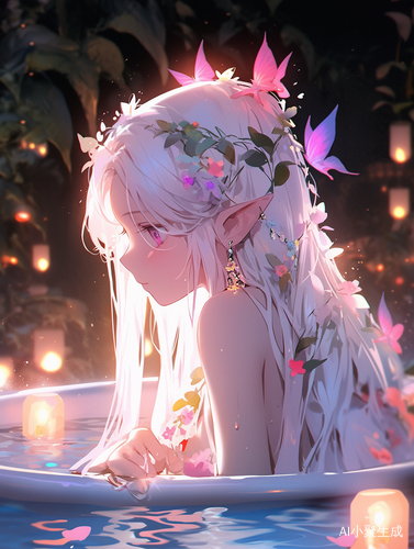 Enchanting Elf: Pink Pool Fantasy